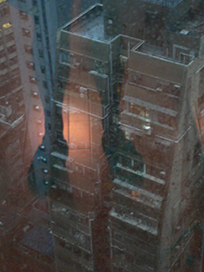 View through a window at dusk, Sheung Wan, 15 June 2005