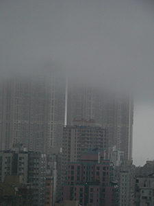The Belcher's in low cloud, viewed from Sheung Wan, 21 June 2005