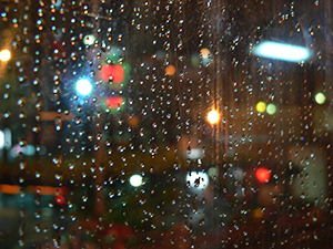 View from a bus window in rainy weather, Central, 30 June 2005