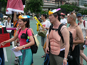 Pro-democracy march, from Victoria Park to Central, 1 July 2005