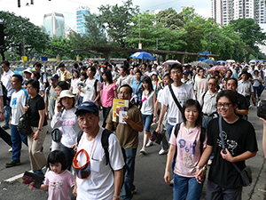 Pro-democracy march from Victoria Park to Central, 1 July 2005