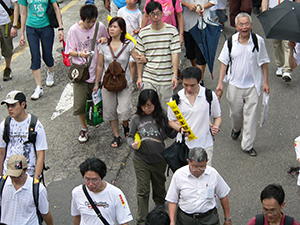 Pro-democracy march, from Victoria Park to Central, 1 July 2005