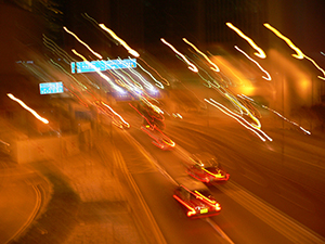 Road at night, Central, Hong Kong Island, 10 July 2005