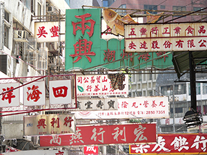 Traditional business signs, Bonham Strand, Sheung Wan, 4 October 2005