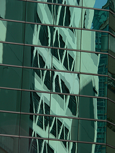 Reflection of the Sheung Wan Civic Centre in an adjoining building, Sheung Wan, 4 October 2005