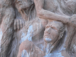 Detail of the Pillar of Shame, HKU, Pokfulam, 4 October 2005