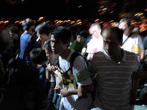 Participants in the June Fourth memorial rally, Victoria Park, 4 June 2005