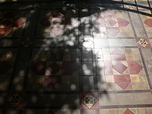 Shadows on a balcony floor, Main Building, University of Hong Kong, 3 June 2005