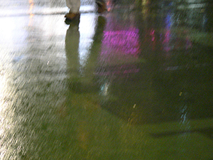 Wet floor in rain, Victoria Park, 4 June 2005