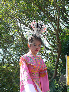 Girl in traditional Chinese costume on a float, Tai Ping Ching Chiu at Shek O, a once in a decade 'Prayer Festival', 4 November 2006