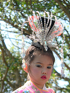 Girl in traditional Chinese costume, Tai Ping Ching Chiu at Shek O, a once in a decade 'Prayer Festival', 4 November 2006