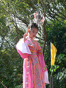 Girl in traditional Chinese costume on a float, Tai Ping Ching Chiu at Shek O, a once in a decade 'Prayer Festival', 4 November 2006