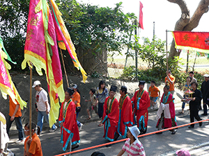 Daoist priests, in a procession to Big Wave Bay: Tai Ping Ching Chiu at Shek O, a once in a decade 'Prayer Festival', 4 November 2006