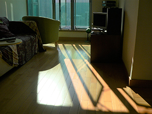 Light shining through windows, Sheung Wan, Hong Kong Island, 25 December 2006