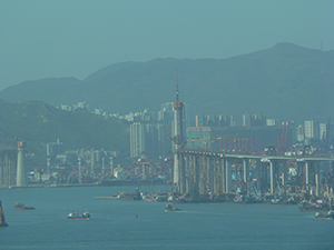 Construction of Stonecutters Bridge, 17 December 2006