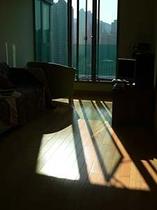 Light shining through windows, Sheung Wan, Hong Kong Island, 25 December 2006