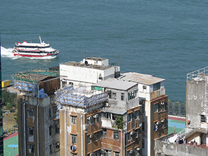 Victoria Harbour from Sheung Wan, Hong Kong Island, 23 December 2006