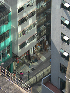 Queen's Road West, Sheung Wan, viewed from above, 23 December 2006