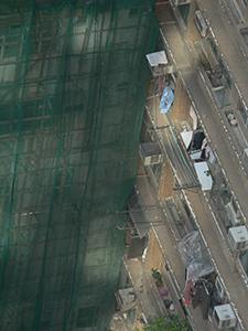 Building with scaffolding, Sheung Wan, Hong Kong Island, 23 December 2006