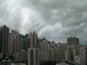 View of Sai Ying Pun in cloudy weather,  24 April 2007