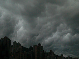 View of Sai Ying Pun in cloudy weather, Hong Kong Island, 24 April 2007