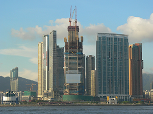 International Commerce Centre (ICC) under construction, West Kowloon, 30 May 2007