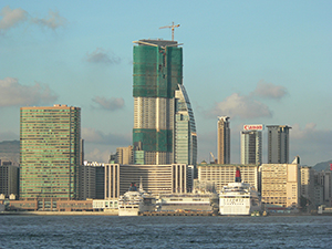 View of Tsim Sha Tsui, with 'The Masterpiece' under construction, 30 May 2007