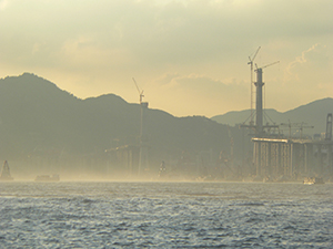 Stonecutters Bridge under construction, 30 May 2007