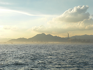 Victoria Harbour with view of Tsing Yi and Stonecutters Bridge, 30 May 2007