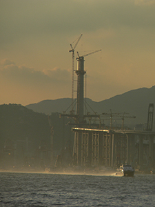 Stonecutters Bridge under construction, 30 May 2007