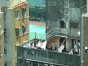 Laundry on a rooftop, Sheung Wan, Hong Kong Island, 3 June 2007
