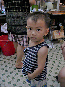 Child in a restaurant,Tai Hang, Hong Kong Island, 4 June 2007