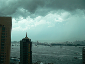 Sheung Wan in cloudy weather, Hong Kong Island, 8 June 2007