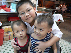 Children in a restaurant, Tai Hang, Hong Kong Island, 4 June 2007