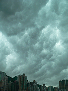 Sheung Wan in cloudy weather, Hong Kong Island, 8 June 2007