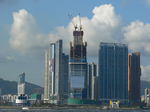 International Commerce Centre under construction, West Kowloon, 22 June 2007