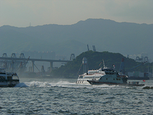 Victoria Harbour with view of Stonecutters Island, 22 June 2007