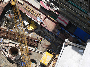 Construction site viewed from above, Sheung Wan, Hong Kong Island, 23 June 2007