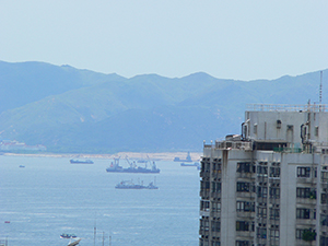 Buildings on Hong Kong Island, with view of Lantau beyond, 23 June 2007