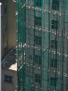 Building with scaffolding, Sheung Wan, Hong Kong Island, 24 June 2007