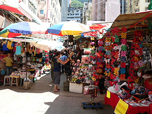 Street market, Wanchai, Hong Kong Island, 14 July 2007