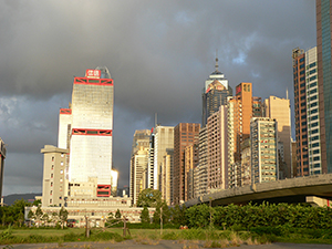 Shun Tak centre and other tall buildings, Sheung Wan, 16 July 2007