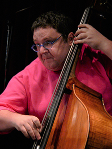 Peter Scherr on bass: jazz performance at the Fringe Club, Central, 20 July 2007
