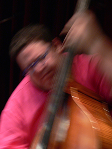 Peter Scherr on bass: jazz performance at the Fringe Club, Central, 20 July 2007