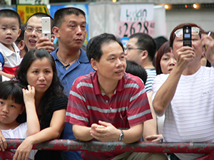 People observing the annual pro-democracy march, 1 July 2007