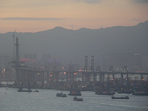 Stonecutters Bridge under construction, 6 July 2007