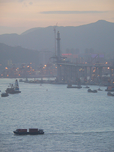 Stonecutters Bridge under construction, 6 July 2007