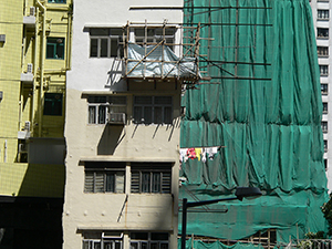 Scaffolding outside a building, Sheung Wan, Hong Kong Island, 14 July 2007