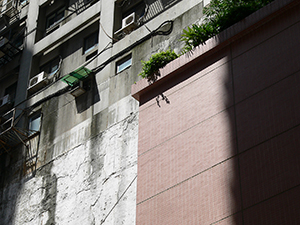 Light and shadow on a building, Queen Street, Sheung Wan, Hong Kong Island, 14 July 2007