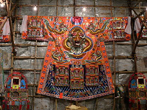 Paper folk art items on display during the Hungry Ghost Festival, Sheung Wan, Hong Kong Island, 2 September 2007
